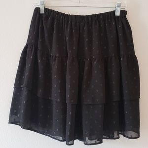 NWOT Ann Taylor Loft Black Tiered Skirt Size S